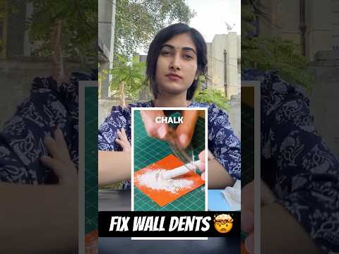 Fix wall Dents with chalk 🧱✏️🤯 || KaRiPieEast #shorts