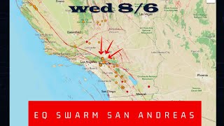 Heads up.. Earthquake swarm on the San Andreas Fault today. Kilauea Volcano eruption. Wednesday 8/6