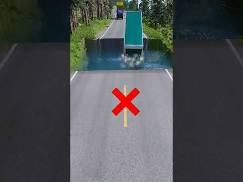 Mixer Trucks vs Massive Water Pit #5 |#carsvswaterpit #doubleflatbedtrailertruckvsspeedbumps