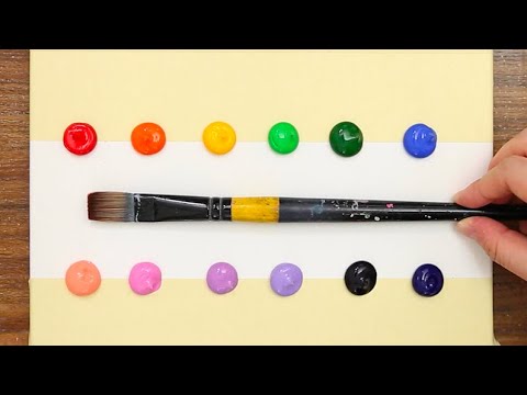 Colorful Rainbow Acrylic Painting on Canvas Step by Step #789 - Serena Art