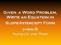 Formulating Equations from Word Problems