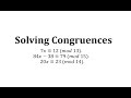 Congruences and Modular Arithmetic