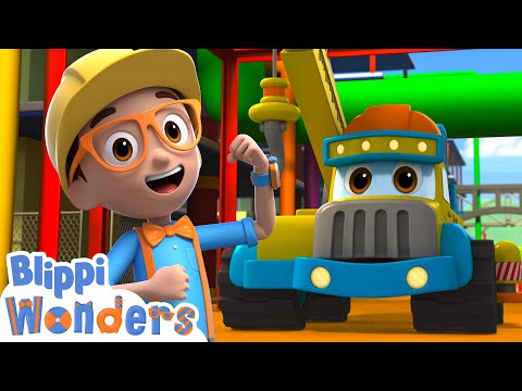 Blippi leans about safety with construction vehicles | Blippi Wonders Educational Videos for Kids