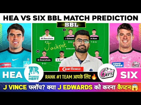 HEA vs SIX Dream11, HEA vs SIX Dream11 Prediction, Brisbane Heat vs Sydney Sixers BBL Team Today