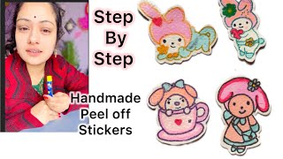 Handmade peel off stickers for kids #artandcraft