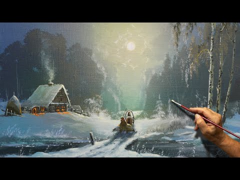 "Winter Evening" Acrylic painting. Artist - Viktor Yushkevich. #190