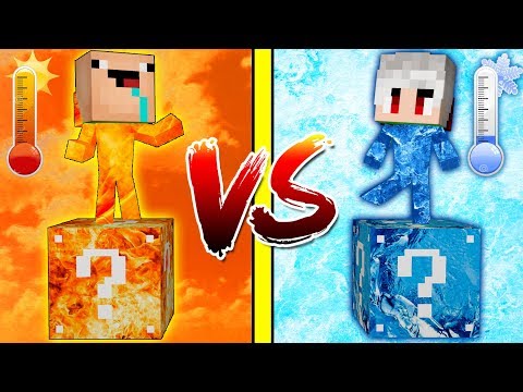 LUCKY BLOCK de CALOR VS LUCKY BLOCK de FRIO! NOOB VS PRO MINECRAFT en 1 bloque! #3