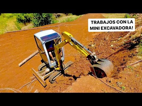 Talud de Muro, Modificación de Camino y Pistas de Bicicleta con la Mini Excavadora!