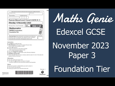 Edexcel Foundation Paper 3 November 2023 Exam Walkthrough