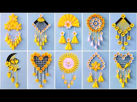 10 Easy and Quick Paper Wall Hanging Ideas / A4 sheet Wall decor / Cardboard  Reuse /Room Decor DIY