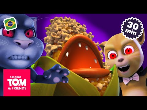 Vampiros e pipoca! Maratona de filmes de terror (Talking Tom & Friends – Especial de Dia das Bruxas)