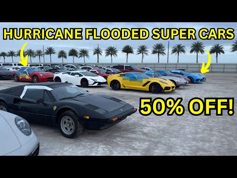 Yard Full of Hurricane Flooded Super Cars Florida That Could Go Cheap