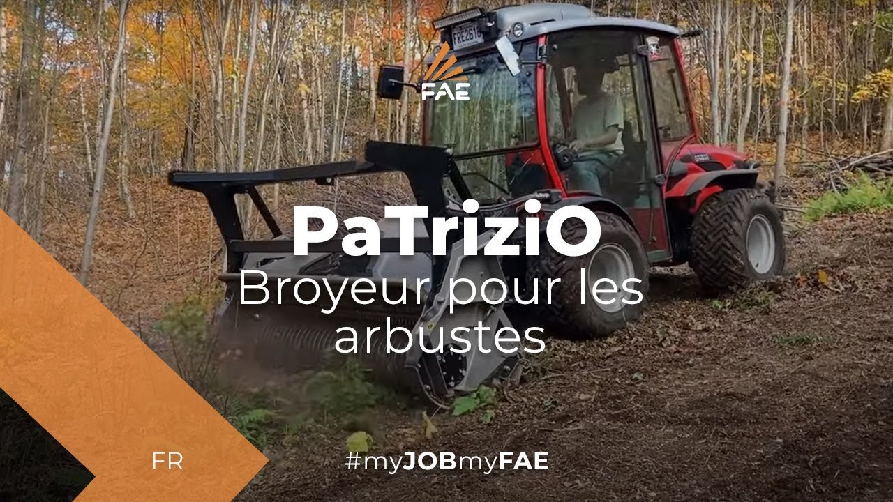 Vidéo - FAE PaTriziO - Le petit broyeur forestier FAE avec un tracteur Antonio Carraro TTR 7600