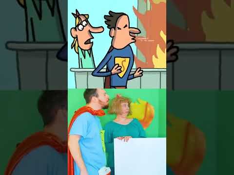Superman and Girl - Funny Cartoon Parody by FRAME ORDER | Hilarious Animated Cartoon Box #Shorts