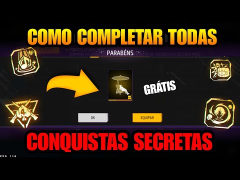 11 CONQUISTAS SECRETAS PRA VOCÊ DESBLOQUEAR NO FREE FIRE! COMO COMPLETAR TUDO! NOVIDADES FREE FIRE