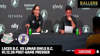 Rebecca Allen & Head Coach DJ Sackmann: Lunar Owls BC Postgame vs. Laces BC | Unrivaled 01.12.26