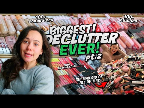 HUGE MAKEUP COLLECTION DECLUTTER! I  Yes..ANOTHER ONE 😅 PART 2 (Charlotte Tilbury & Drugstore)