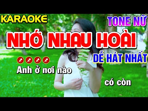 Nhớ Nhau Hoài  Karaoke Bolero Nhạc Sống Tone Nữ ( CỰC DỄ HÁT ) | Nàng Thơ Karaoke