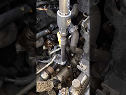 Accessing a High-Pressure Fuel Line in a Tight Engine Bay #shorts #mechanic  #automotivetools