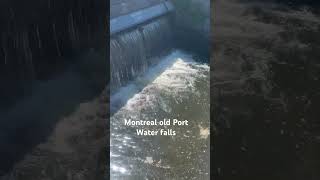 Dirty and high voltage water fall in the old port of Montreal