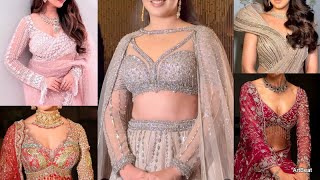New Latest Fashionable Designer Blouse For Sarees Croptops Lehengas 2025 Best Traditional Designs