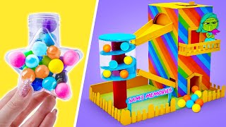 ¡Crea tu propia máquina de dulces! 🍭 Trucos con cartón de Slime Sam