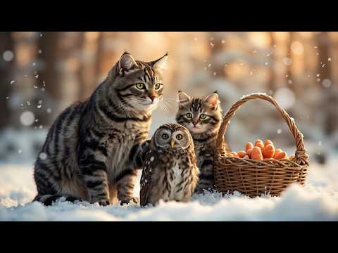 Mom cat in storm: saves owl, makes watermelon ice cream — amazing! 🌬️🍉