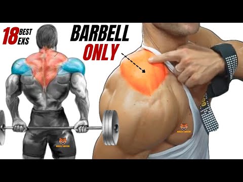 TRAPS WORKOUT- 18 best traps exercises with BARBELL ONLY at gym