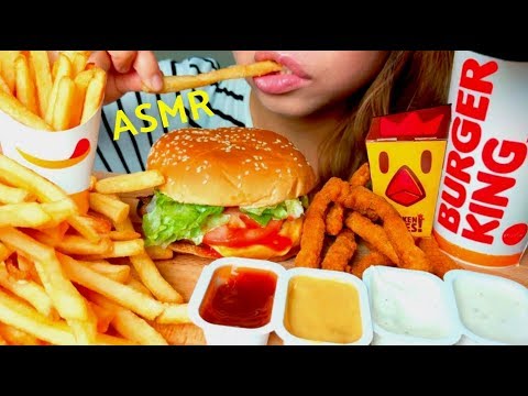 *No Talking* ASMR Burger King WHOPPER 🍔🍟 Mukbang 먹방 French Fries & Chicken Fries suellASMR