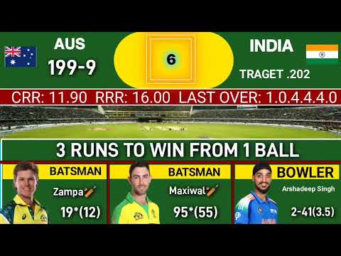 India vs Australia live match today  | IND vs AUS 5th t20 live score update