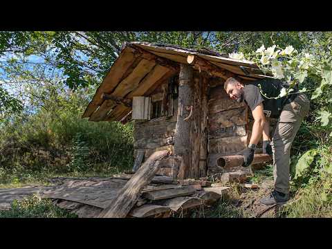 Shack high in the mountains, Making a water tank, Solitary construction