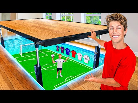 I Built a SECRET Soccer Field in My Room!