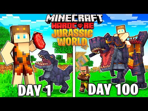 I Survived 100 Days as JURASSIC WORLD in Minecraft [Full Movie]