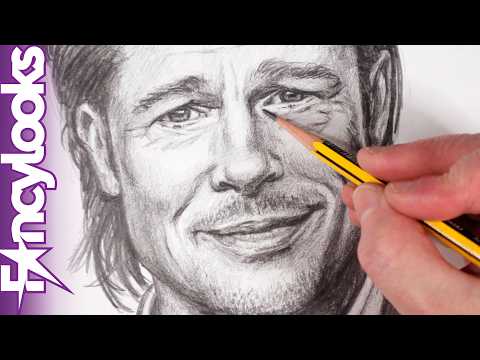Esquema fácil para dibujar retratos: Brad Pitt