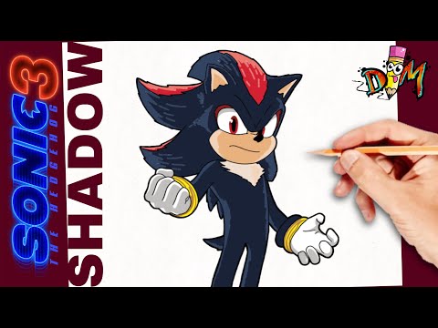 COMO DIBUJAR a [ SHADOW ] de SONIC 3 | MOVIE | how to draw  shadow the hedgehog sonic 3