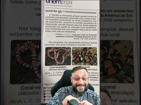 Enem 2024 questão 105 COBRAS CORAIS para quem está fazendo Biologia