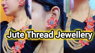 Beautiful Jute Thread Jewellery | Handmade Fabric Earrings | DIY Jewellery Ideas