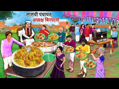 Lalchi Panchayat President Chicken Biryani Batwara Street Food Hindi Kahaniya Bedtime Moral Stories