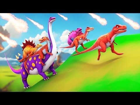 Jurassic Dinosaurs Face Off in Battle Contest! Heroic Rescue Mission Unfolds in Epic Adventure