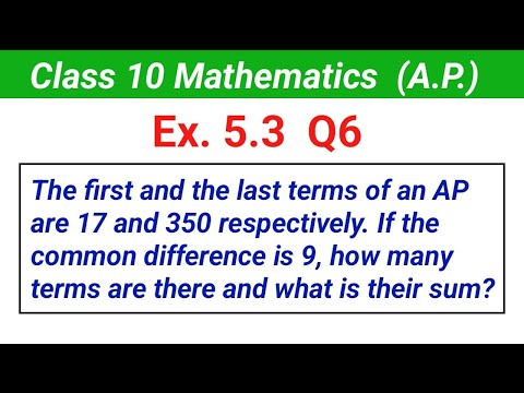 Ex. 5.3 Q6 | Class 10 maths chapter 5 | Arithmetic Progression class 10