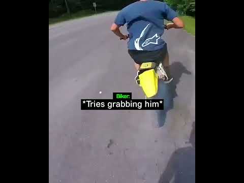 Biker rides alone in the woods, gets bike stolen
