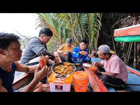 Udang segar hasil macing langsung masak tumis buncis pedas manis bareng tamu dari Ketapang