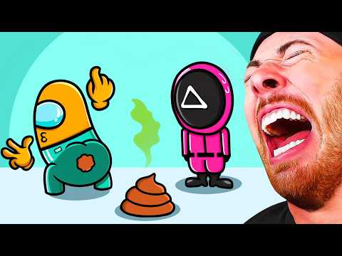 AMONG US VS SQUID GAMES! TRY NOT TO LAUGH CHALLENGE!