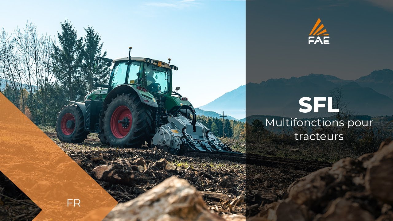 Broyeur de pierres et de souches et préparateur de sol FAE SFL pour tracteurs de 130 à 220 ch