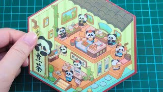 Sticker Time! - Panda Tea House Room 3D Landscape Sticker Set