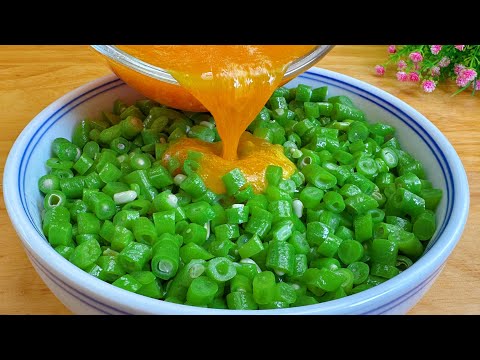 【民寒食藝】豆角新吃法：淋入雞蛋液，香噴噴超下飯，一周吃六次都不膩！Green Beans and Eggs Recipe，豆角里淋入雞蛋液，沒想到這麼好吃，一周6次吃不夠，很香很下飯，#豆角雞蛋料理