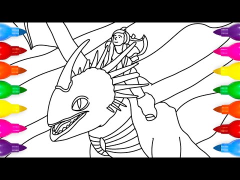 How to Train Your Dragon Movie Astrid and Stormfly Coloring Page