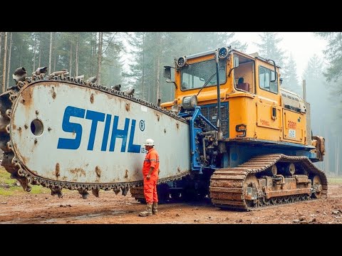 Extreme Dangerous Fastest Big Chainsaw Cutting Tree Machines | Biggest Heavy Equipment Machines