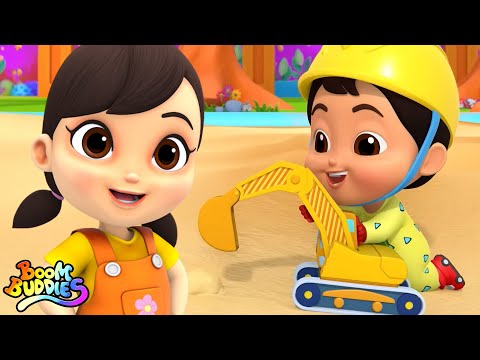 أغنية آلات البناء + أكثر  أغاني المركبات و القوافي للأطفال - Boom Buddies