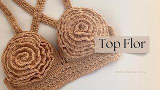 Top de crochê | PARTE 2 | Top Flor Crochê |